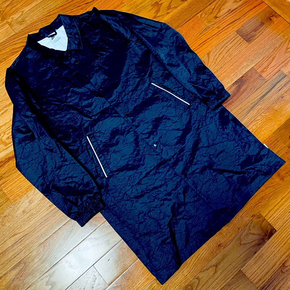 NIKE SPORTSWEAR STYLE ESSENTIAL LONG COACHES JACKET BLACK DH7847-010 MEN'S LARGE